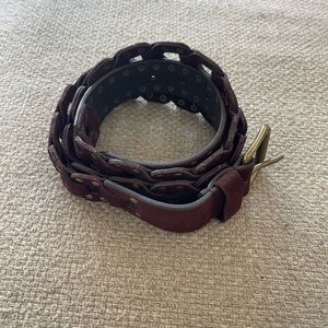 Women's Braided Leather Belt - Brown